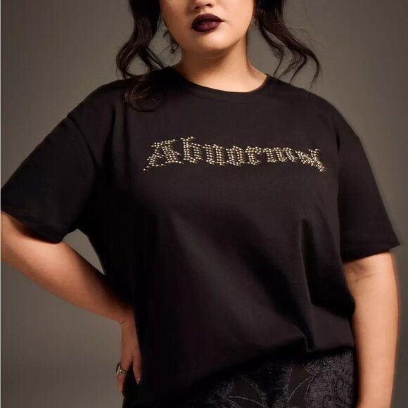 Torrid Tee 2X Black Nightfall "Abnormal Studded Oversized Fit Punk Goth Plus NWT - Picture 1 of 3